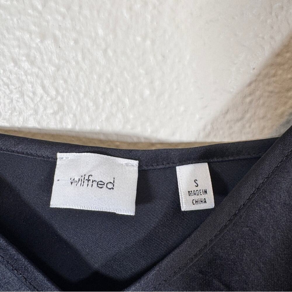 Wilfred Black Satin Midi Slip Dress Womens S Classic Formal Girly LBD Holiday - Picture 3 of 11